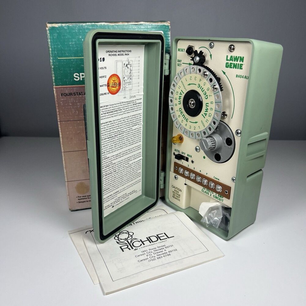 Lawn Genie R404 Richdel Automatic Sprinkler Timer Waterproof Vintage Open Box